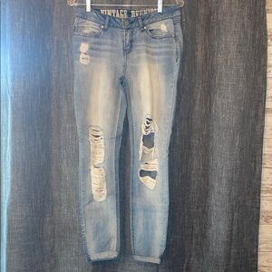 Distressed Light Blue Boyfriend Jeans